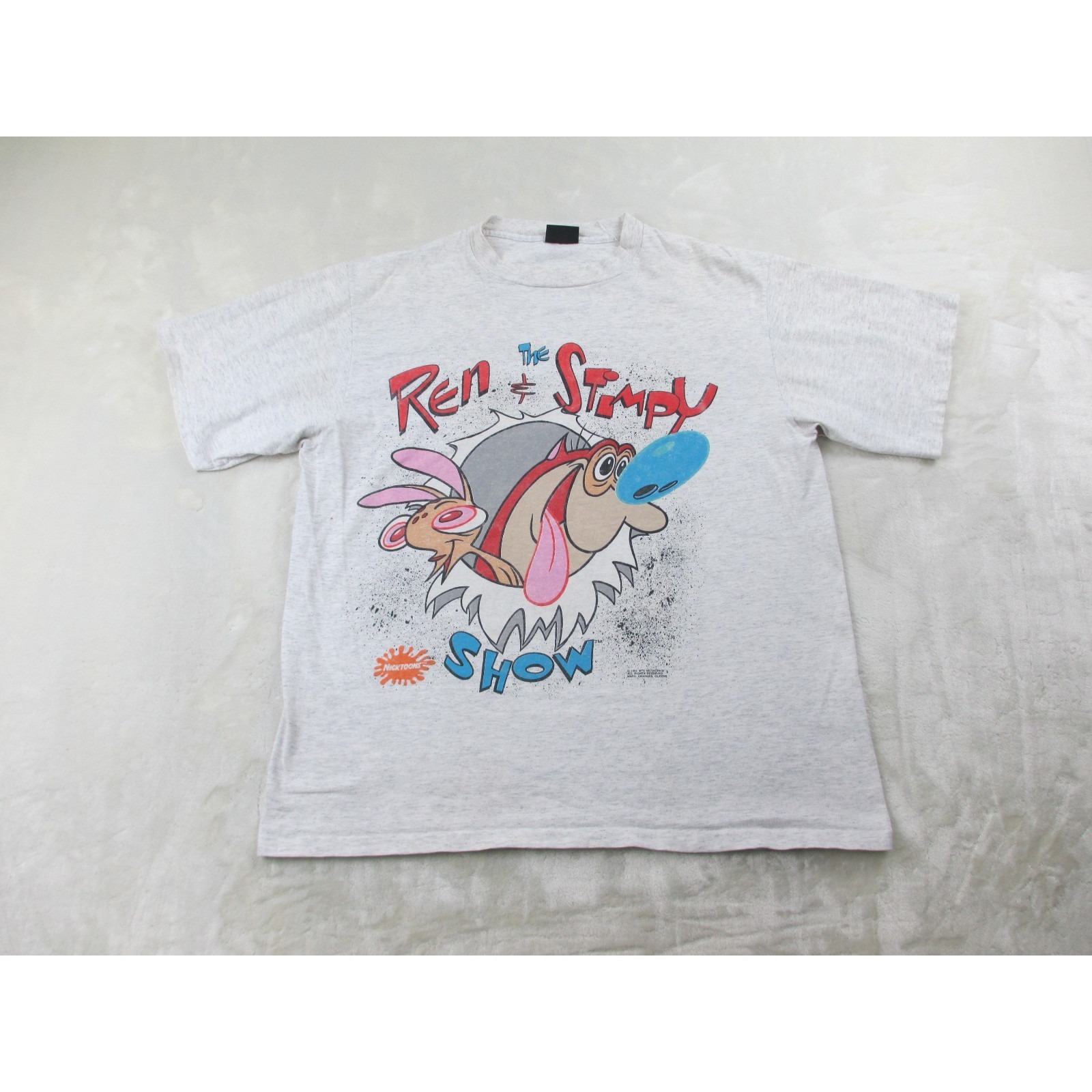 Vintage Ren  Stimpy Show Shirt Mens Extra Large Gray Mtv Cartoon 1991
